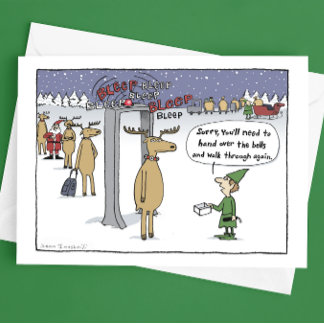 Cartes Pour Fêtes Annuelles Caricature de Noël amusante de la compagnie aérien
