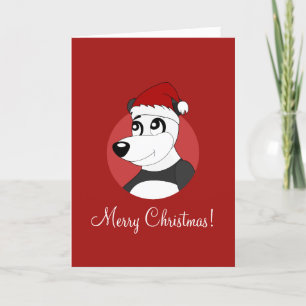 Cartes Pour Fêtes Annuelles Caricature de Noël avec mignon panda ours voiture 
