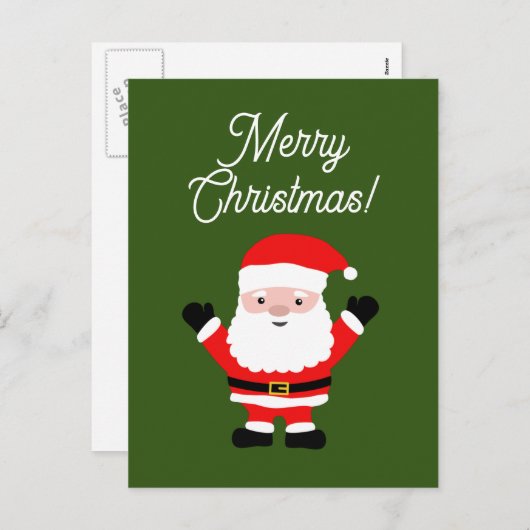 Cartes Pour Fêtes Annuelles Caricature de Noël de Jolly Santa Claus (Devant / Derrière)