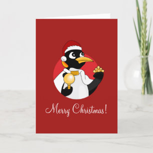 Cartes Pour Fêtes Annuelles Caricature de Noël de l'empereur pingouin