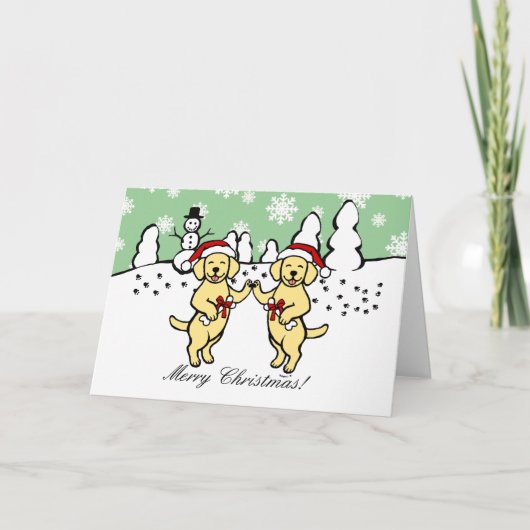 Cartes Pour Fêtes Annuelles Caricature de Noël Jaune (Devant)