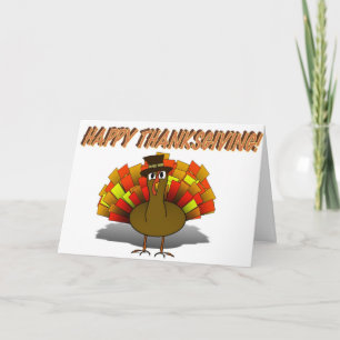 Cartes Pour Fêtes Annuelles Caricature de Thanksgiving Turquie pèlerin