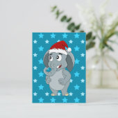 Cartes Pour Fêtes Annuelles Caricature d'éléphant de Noël (Debout devant)