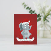 Cartes Pour Fêtes Annuelles Caricature d'éléphant de Noël (Debout devant)