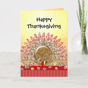 Cartes Pour Fêtes Annuelles Caricature mignonne Thanksgiving Turquie