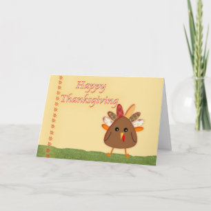 Cartes Pour Fêtes Annuelles Caricature mignonne Thanksgiving Turquie