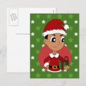 Cartes Pour Fêtes Annuelles Caricature pour garçon de Noël (Devant / Derrière)
