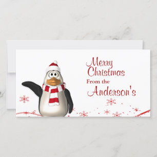 Cartes Pour Fêtes Annuelles Caricature Santa Claus Penguin voeux de Noël