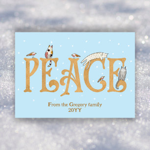 Cartes Pour Fêtes Annuelles Caricature sur mesure pour chats de paix Oiseaux d