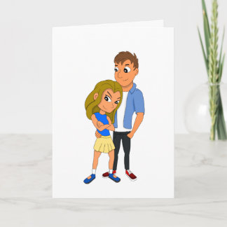Cartes Pour Fêtes Annuelles Caricature sur mesure pour jeunes couples heureux