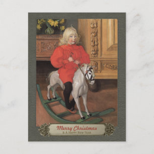 Cartes Pour Fêtes Annuelles Carl Larsson Boy à cheval à bascule CC0664 Noël