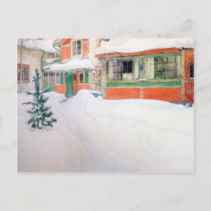 Cartes Pour Fêtes Annuelles Carl Larsson Cottage en Fête de Neige Noël