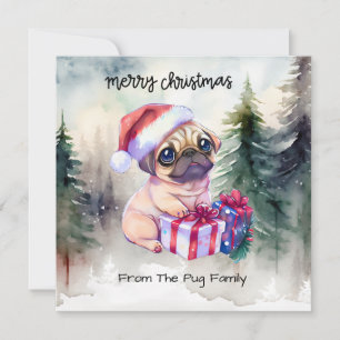 Cartes Pour Fêtes Annuelles CARLIN Chien Joyeux Noël