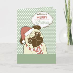 Cartes Pour Fêtes Annuelles Carlin Chien Joyeux Noël