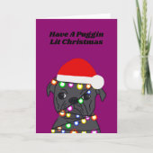 Cartes Pour Fêtes Annuelles Carlin Chien Noël (Devant)