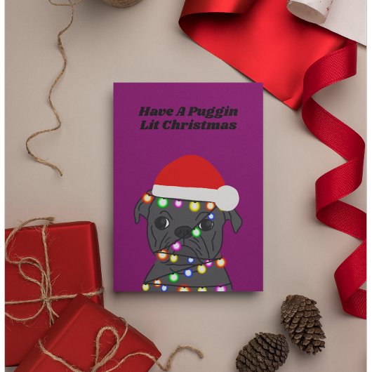 Cartes Pour Fêtes Annuelles Carlin Chien Noël