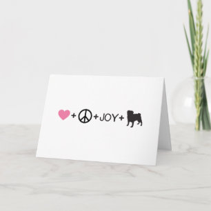 Cartes Pour Fêtes Annuelles Carlin de joie de paix d'amour