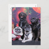 Cartes Pour Fêtes Annuelles Carlin de Noël Bruno Pearl Ms Wiggles - Ours ChiPo (Devant / Derrière)