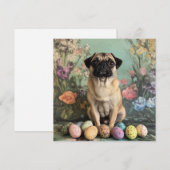 Cartes Pour Fêtes Annuelles Carlin de Pâques botanique rustique chic floral (Devant / Derrière)