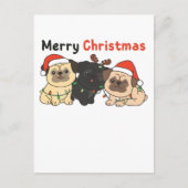 Cartes Pour Fêtes Annuelles Carlin Noël Animaux Chiens mignons Joyeux Noël (Devant)
