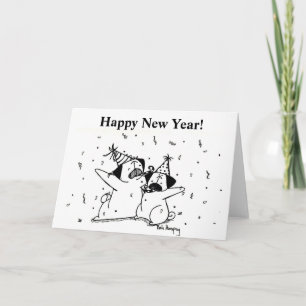 Cartes Pour Fêtes Annuelles Carlins de bonne année