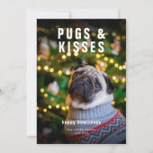 Cartes Pour Fêtes Annuelles Carlins et baisers Chien de compagnie Noël (Devant)