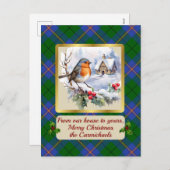 Cartes Pour Fêtes Annuelles Carmichael Tartan avec Robin Personnalisé (Devant / Derrière)
