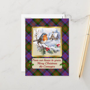 Cartes Pour Fêtes Annuelles Carnegie Tartan avec Robin Personnalisé