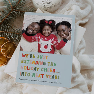 Cartes Pour Fêtes Annuelles CAROL Bleu mignon Fin de Nouvel An Drôle Noël