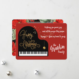 Cartes Pour Fêtes Annuelles Carol Portrait de famille en Crimson & Or