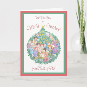 Cartes Pour Fêtes Annuelles Carol Singers, Arbre de Noël de nous deux