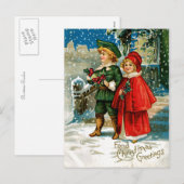 Cartes Pour Fêtes Annuelles Caroleurs de Noël (Devant / Derrière)
