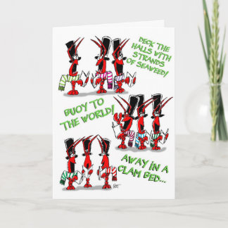 Cartes Pour Fêtes Annuelles Carols de Crustacés !