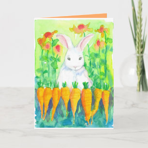 Cartes Pour Fêtes Annuelles Carottes de lapin blanc Bonne Pâques