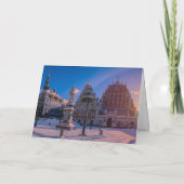 Cartes Pour Fêtes Annuelles Carré de la mairie de Riga en hiver (Dos)