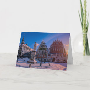 Cartes Pour Fêtes Annuelles Carré de la mairie de Riga en hiver