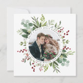 Cartes Pour Fêtes Annuelles Carré photo de Noël de la verdure botanique (Devant)