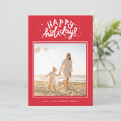 Cartes Pour Fêtes Annuelles Carré rouge classique photo Noël rétro (Debout devant)