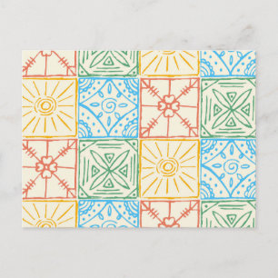 Cartes Pour Fêtes Annuelles Carreau sans couture de style amalfien coloré