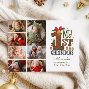 Cartes Pour Fêtes Annuelles Carreaux Rustique 7 Photo  Premier Noël