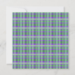 Cartes Pour Fêtes Annuelles Carreaux Vichy Tartan Vert Rayures Sur Fond Violet