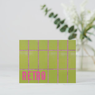 Cartes Pour Fêtes Annuelles Carrelage Green Retro 80s les années 70 60s vintag