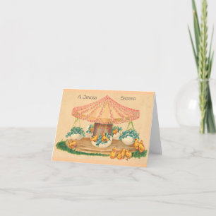 Cartes Pour Fêtes Annuelles Carrousel des oeufs de Pâques Vintage Pâques