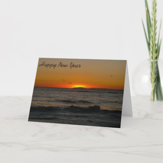 Cartes Pour Fêtes Annuelles Carte-Coucher du soleil de salutations de saison (Devant)