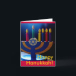 Cartes Pour Fêtes Annuelles Carte-couleurs Hanoukka Menorah<br><div class="desc">Cette belle carte est parfaite pour célébrer Hanoukka.</div>