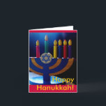 Cartes Pour Fêtes Annuelles Carte-couleurs Hanoukka Menorah<br><div class="desc">Cette belle carte est parfaite pour célébrer Hanoukka.</div>