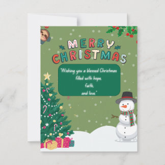 Cartes Pour Fêtes Annuelles "Carte de Noël bénie avec un design festif mignon"