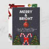Cartes Pour Fêtes Annuelles "Carte de Noël Joyeuse et brillante" (Devant / Derrière)