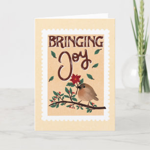Cartes Pour Fêtes Annuelles "Carte de voeux de Noël style Timbre Dessin main