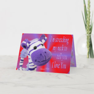 Cartes Pour Fêtes Annuelles Carte-personnaliser de l'amour U de la girafe I